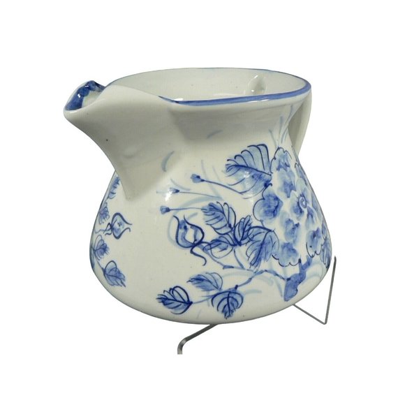 Pitcher Teapot Ice Lip Hand Painted Glaze Floral - Picture 7 of 8